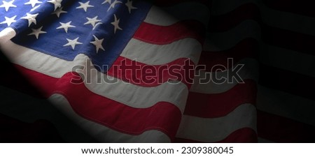 US America flag wave background closeup, USA National Holiday, Memorial and Independence day, July 4th concept