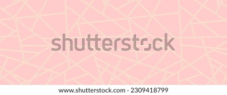 Pink banner background with geometric seamless pattern line color gold design. Vector illustration. Eps10 