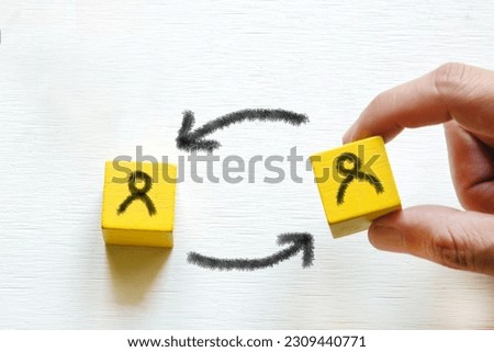 Job rotation and employee turnover concept Royalty-Free Stock Photo #2309440771
