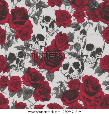 Romantic Horror Seamless Patterns Designs Royalty-Free Stock Photo #2309474319