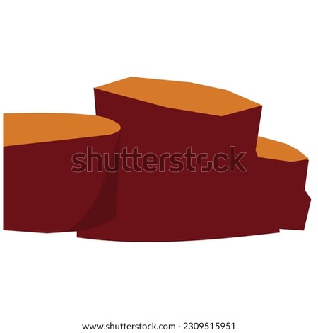 Isolated slice of log on a white background, Vector illustration. a large piece of log that can be used as a table. design element