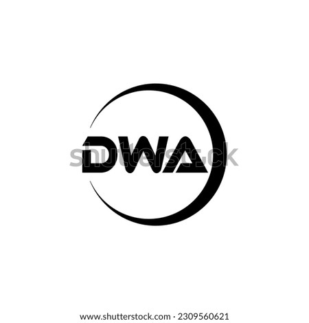 DWA letter logo design in illustration. Vector logo, calligraphy designs for logo, Poster, Invitation, etc.