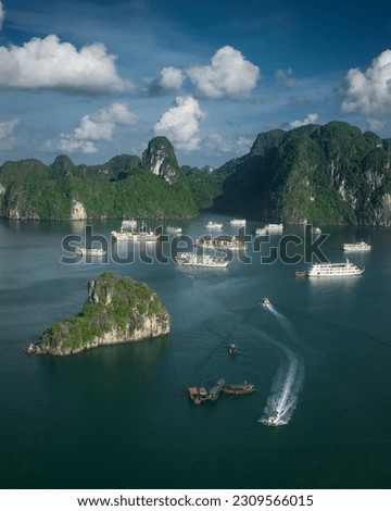 
Boats in Ha Long Bay as view from Ti Top Island viewpoint. Sep22.

 Royalty-Free Stock Photo #2309566015