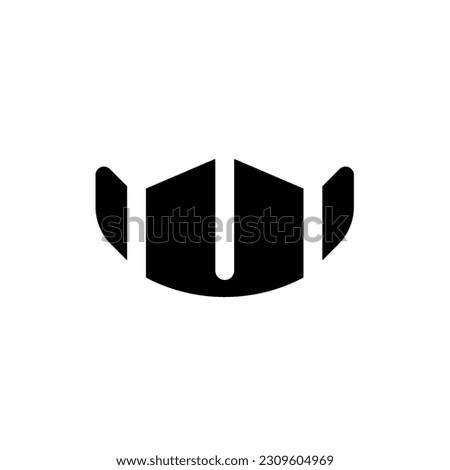 Medical face mask black glyph ui icon. Protective equipment. Disease prevention. User interface design. Silhouette symbol on white space. Solid pictogram for web, mobile. Isolated vector illustration