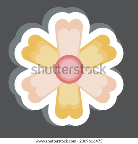 Sticker Marigold. related to Flowers symbol. simple design editable. simple illustration