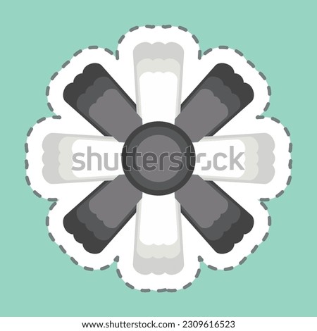 Sticker line cut Cosmos. related to Flowers symbol. simple design editable. simple illustration