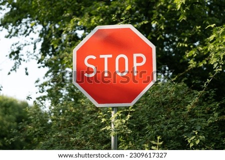 Polish road signs, red sign stop.