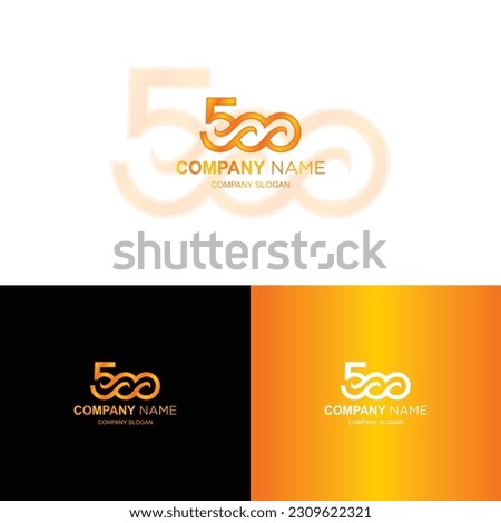Number 500 Anniversary logo design