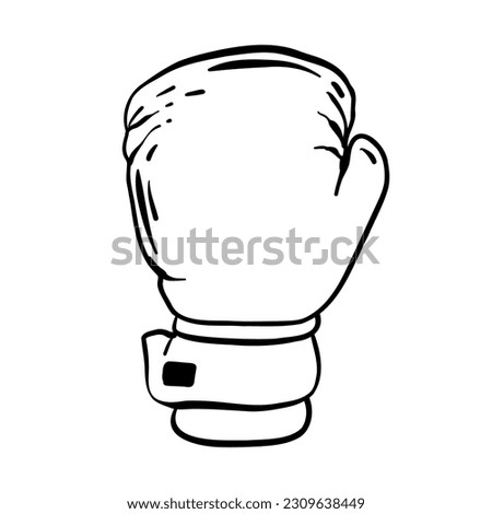 Cartoon red boxing glove icon, front and back. Isolated vector illustration.