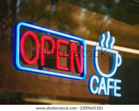 Open Sign Neon Light Type Coffee shop Cafe Business Signage