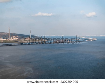 India's Longest Sea Bridge 'Trans-Harbour Sea Link. Nhava Sheva-Sewri sea bridge in Mumbai, Maharashtra, India Royalty-Free Stock Photo #2309654095