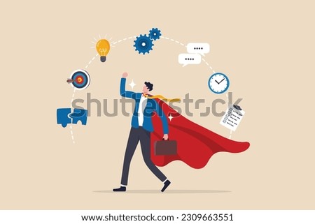 Competence skills or ability for work responsibility, professional, work experience, capability or qualification for job or career development concept, success businessman with competency skills set. Royalty-Free Stock Photo #2309663551