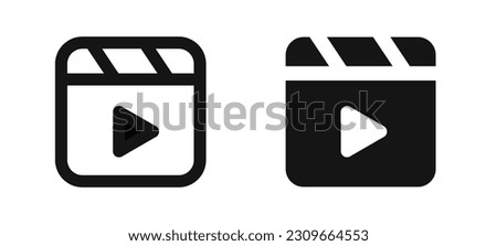 Video icons. Play buttons. Media player vector icons. Shorts video. EPS 10 Royalty-Free Stock Photo #2309664553