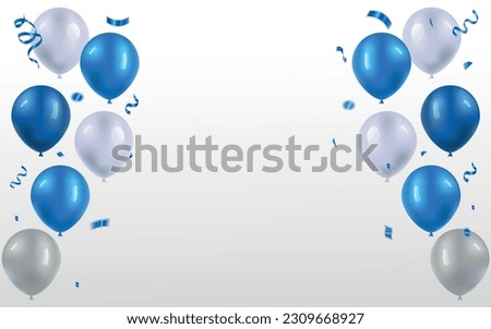 Colorful balloon vector illustration on transparent background. Birthday baloon flying for party. Birthday Party Balloon Set. Lettering Happy Birthday to you. Vector illustration