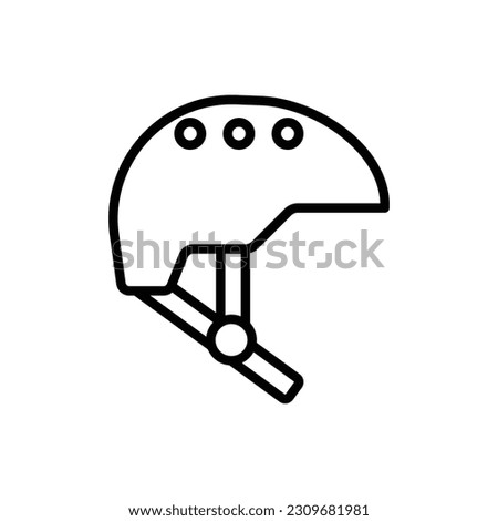 Skateboard Helmet Outline Icon Vector Illustration