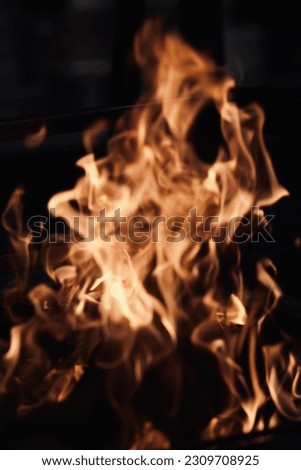 This is the picture of the flame from the kitchen fire , looks like scary face .