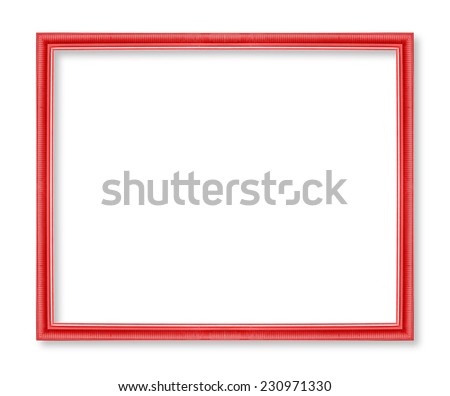 red picture frame. isolated  on white background