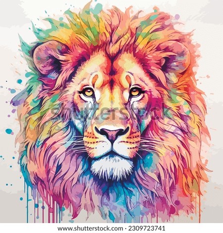 Bright lion. illustration lion. Art