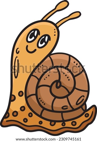 Mother Snail and Baby Snail Cartoon Clipart