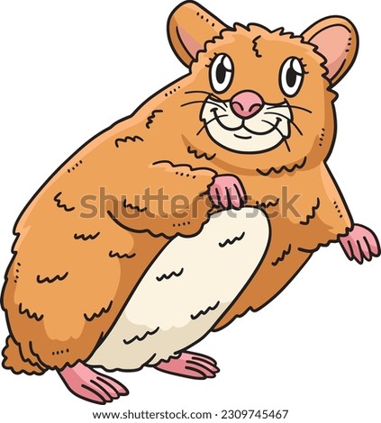Baby Hamster Cartoon Colored Clipart Illustration