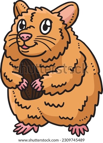 Mother Hamster Cartoon Colored Clipart 