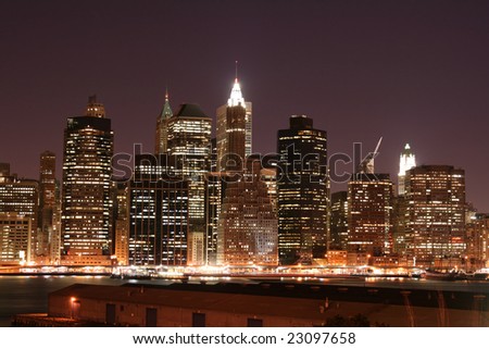  Manhattan skyline At Night