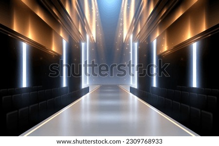Fashion runway stage background with light effect