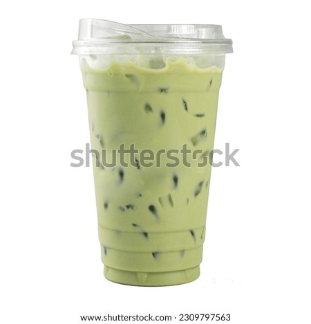 Ice green tea drink picture for poster design
