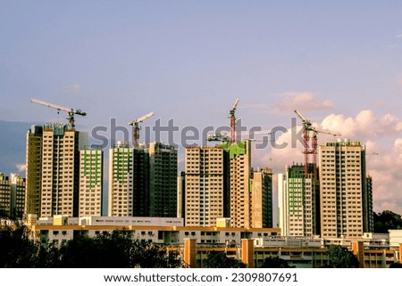 Singapore HDB public housing construction Royalty-Free Stock Photo #2309807691