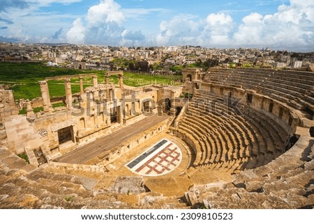 Roman Theatre in Jerash, near Amman, Jordan Royalty-Free Stock Photo #2309810523