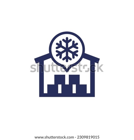 cold storage icon with a warehouse Royalty-Free Stock Photo #2309819015