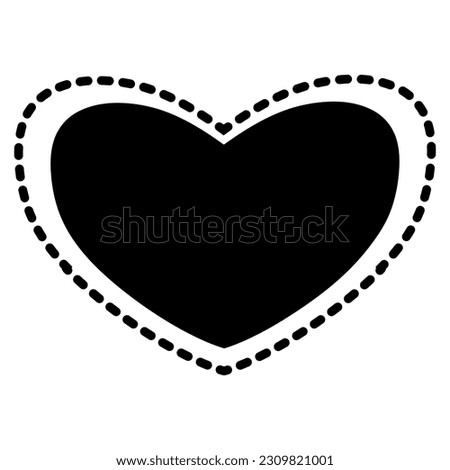 Black doodle heart. Scribble love sign icon. Template for t-shirt, card, invitation. 