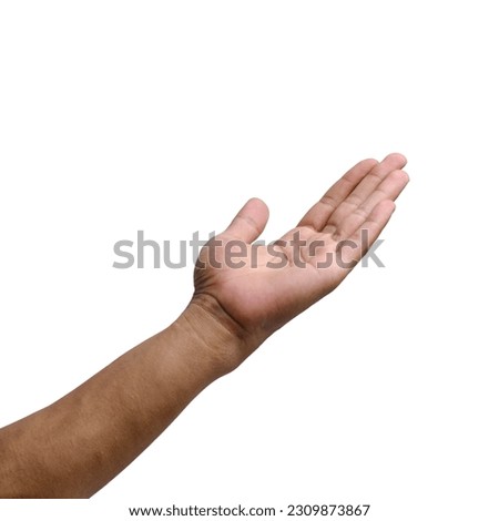 Seeking Assistance: Hand Reaching Out against White or Transparent Background