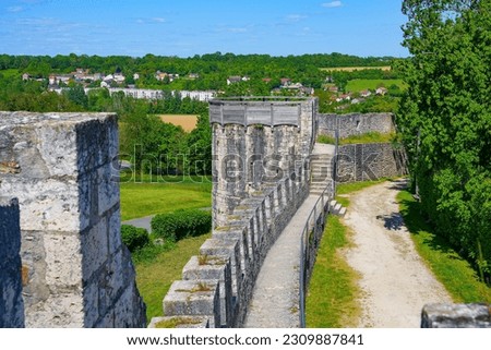 Ramparts of Provins, surrounding this World Heritage walled city located in the French department of Seine et Marne in Paris region - The town once hosted one of the largest Champagne fairs