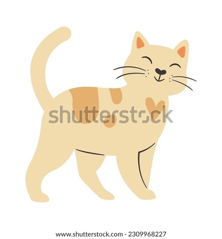 Standing Cat Pet Vector Illustration