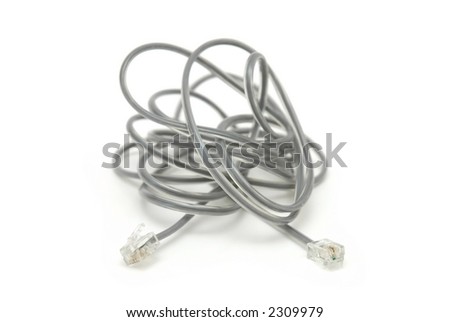 Phone cord isolated on the white background