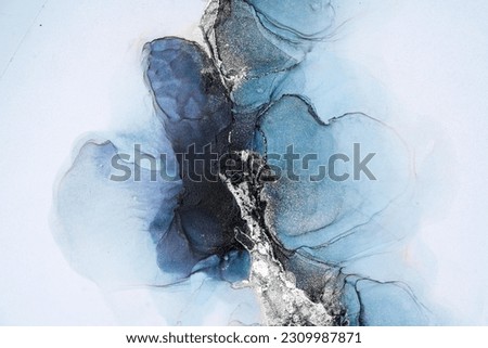Original artwork photo of marble ink abstract art. High resolution photograph from exemplary original painting. Abstract painting was painted on HQ paper texture to create smooth marbling pattern. Royalty-Free Stock Photo #2309987871