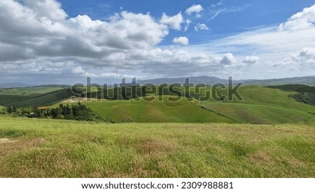 countryside with hills in tuscany 