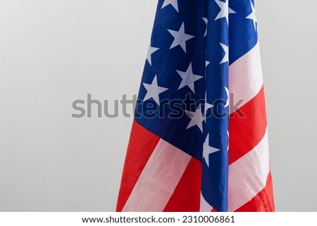 Close-up of rippled American flag