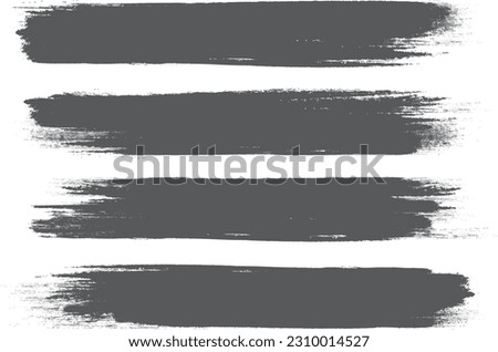 Grey brush stroke set isolated on background. Paint brush stroke vector for ink paint, grunge design element, dirt banner, watercolor design, dirty texture. Trendy brush stroke, vector illustration