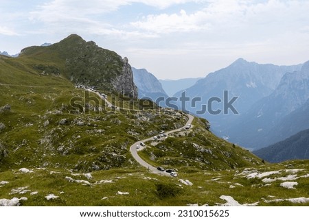 beutiful lanscape Slovenian Alps Mangart mount view Royalty-Free Stock Photo #2310015625