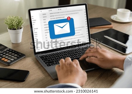 Mail Communication Connection message to mailing contacts phone Global Letters Concept Royalty-Free Stock Photo #2310026141