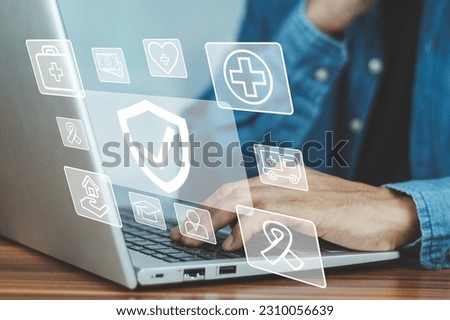Insurance online application concept, easy insurance for everywhere of your life, Online insurance concept Royalty-Free Stock Photo #2310056639