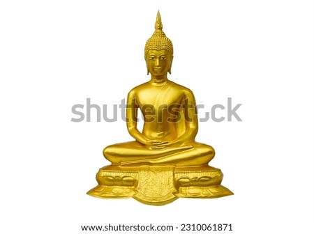 photo of golden buddha on white background
