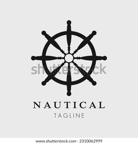 steering wheel nautical logo vector illustration design