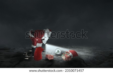 Santa searching for his lost gifts