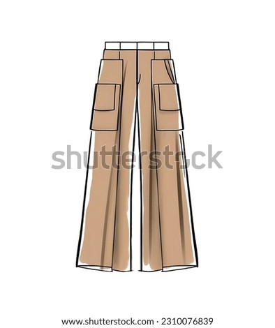 illustration fashion clothes drawing dress, pants, skirt, blouse