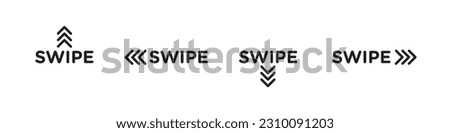 Swipe icon set. Right, left, up, and down slide or scroll hand sign. Drag buttons symbols. Suitable for apps and websites ui designs. Royalty-Free Stock Photo #2310091203