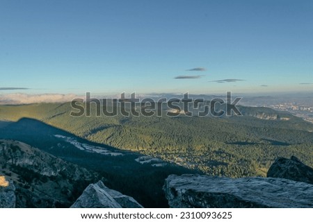 Beautiful landscape from the peak of a mountain named Pico del Aguila in Ajusco, Mexico