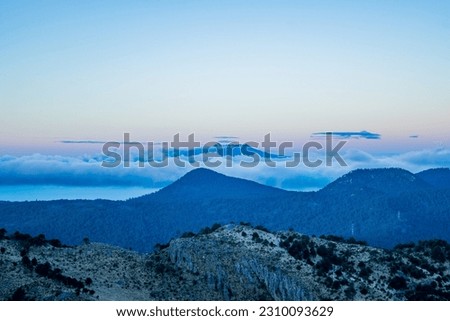 Beautiful landscape from the peak of a mountain named Pico del Aguila in Ajusco, Mexico